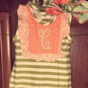 3-6 month RicRac & Ruffles romper